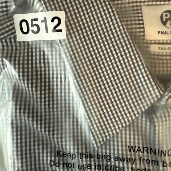 Paul Smith Button Up Long Sleeve Shirt Tailored Fit Black Check Blue Wrist Large - Picture 8 of 8